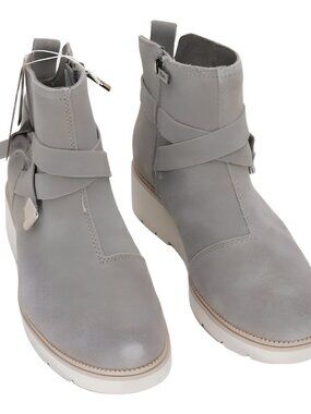 TOMS Marlow Wedge Ankle Boot Water Repellent Dune Gray US 7.5 EU 38